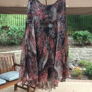 Karen Kane Floral Chiffon Skirt
